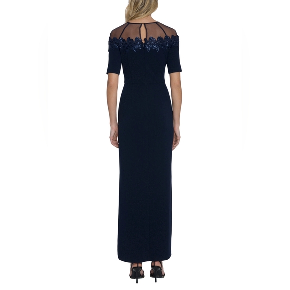 Maggy London Embellished Illusion Neckline Dress - Picture 2 of 4